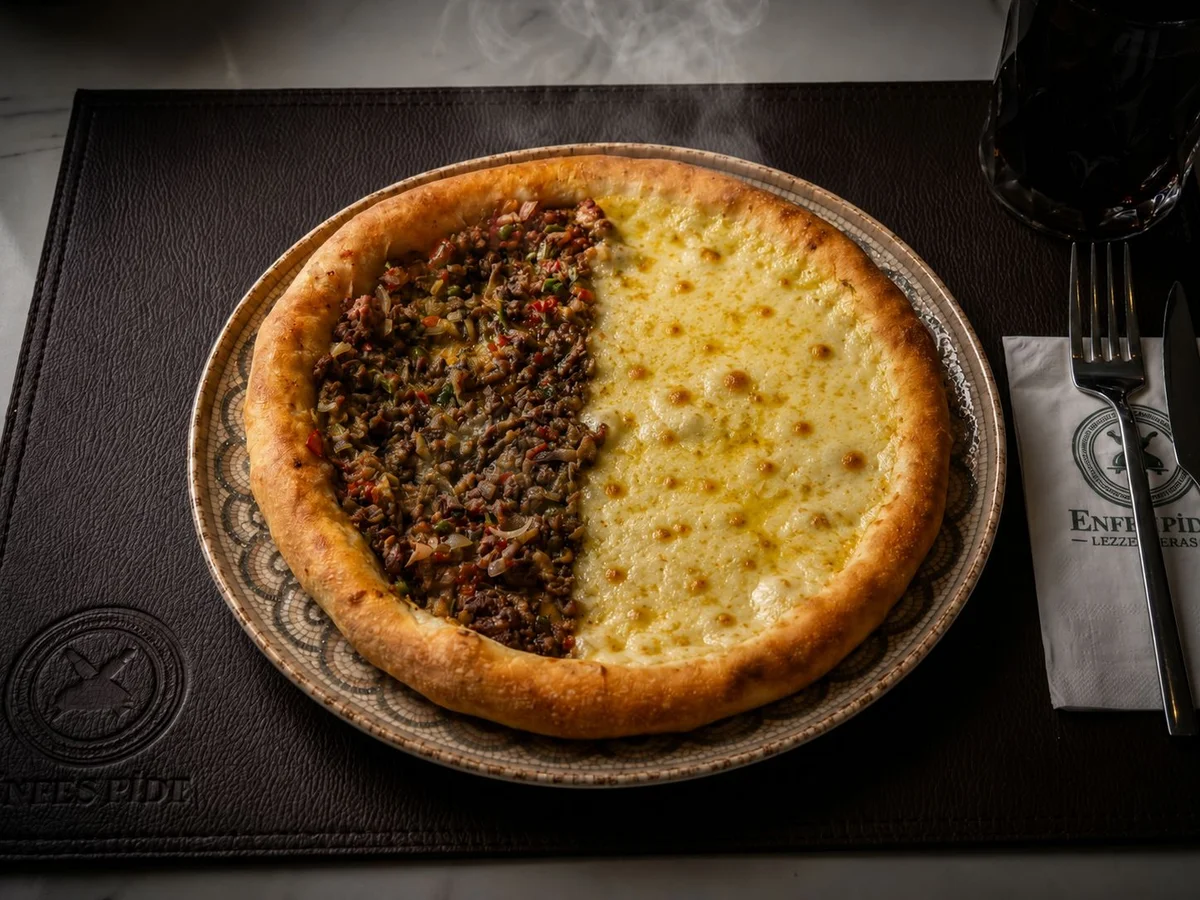 Kıymalı Peynirli Pide(Yuvarlak Karışık)
